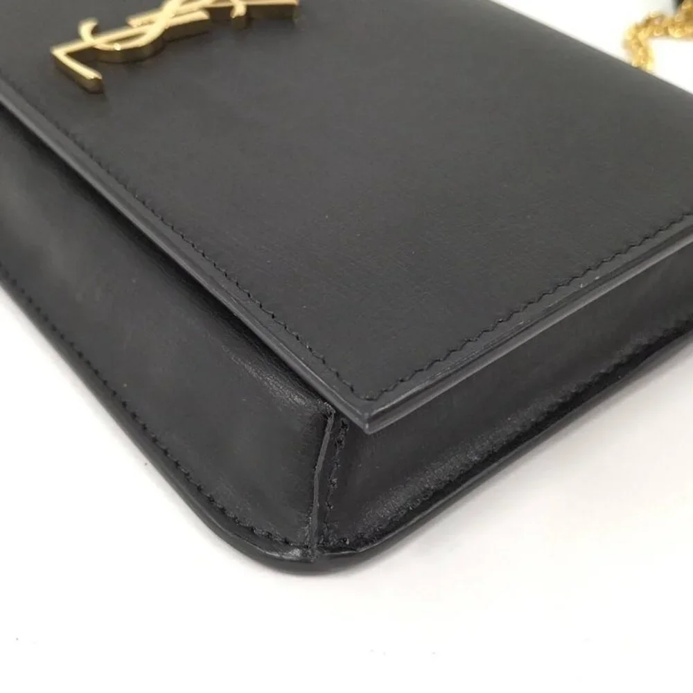 Saint Laurent Phone Shoulder Bag YSL Leather Black - Picture 3 of 9